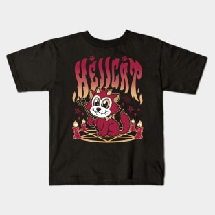 Hellcat - Cartoon Kawaii Devil - Chonky Cat Kids T-Shirt